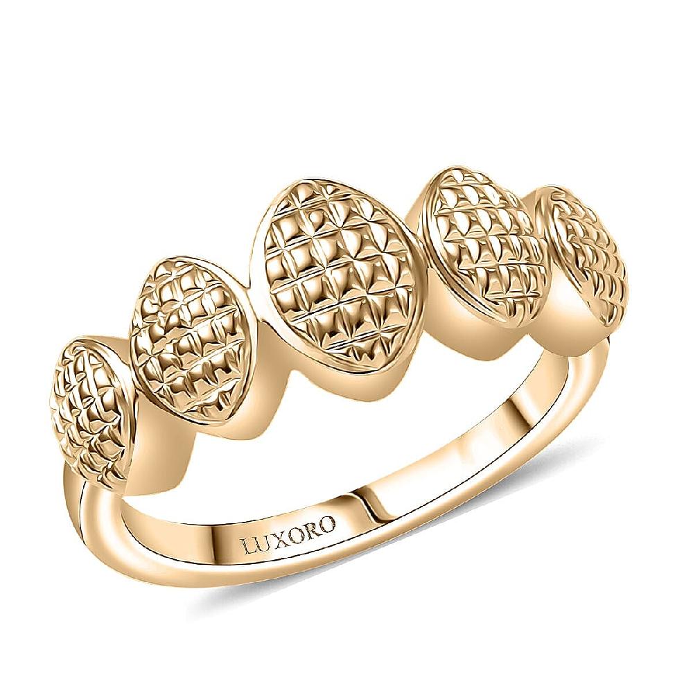 Luxoro 10K Yellow Gold Weaving Pattern Ring 3.70 Grams