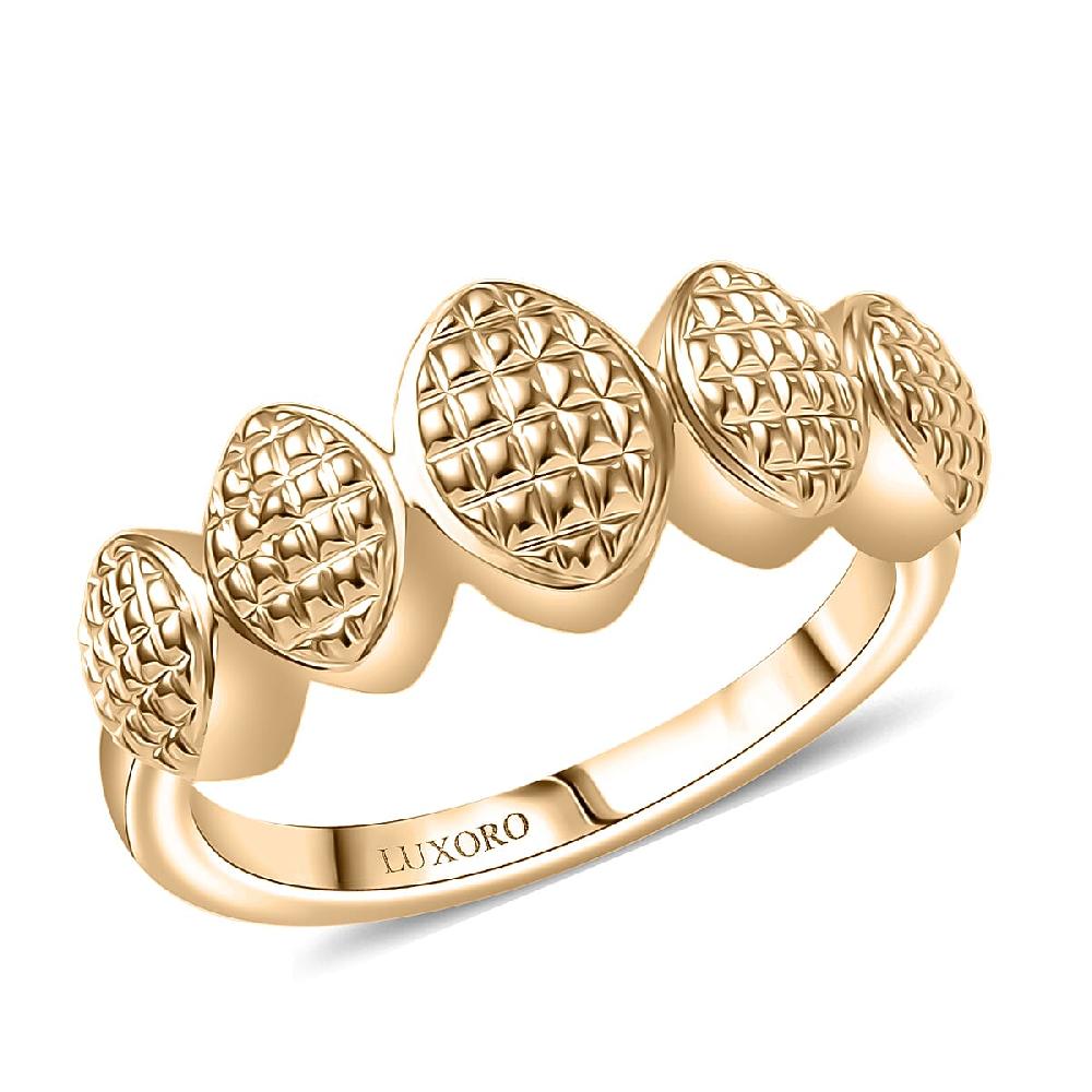 Luxoro 10K Yellow Gold Weaving Pattern Ring 3.70 Grams