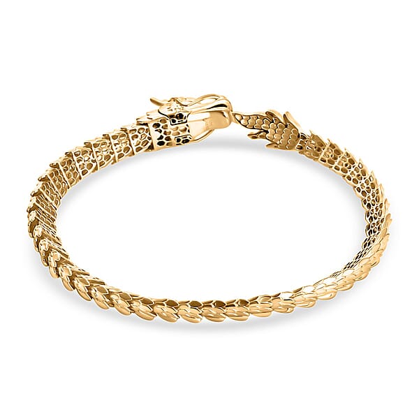 Luxoro 10K Yellow Golden Dragon Bracelet (7.25 In) 12.70 Grams