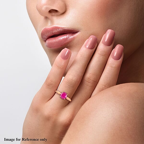 Luxoro 14K Rose Gold AAA Mozambique Ruby Solitaire Ring 2.40 Grams 1.50 Ctw
