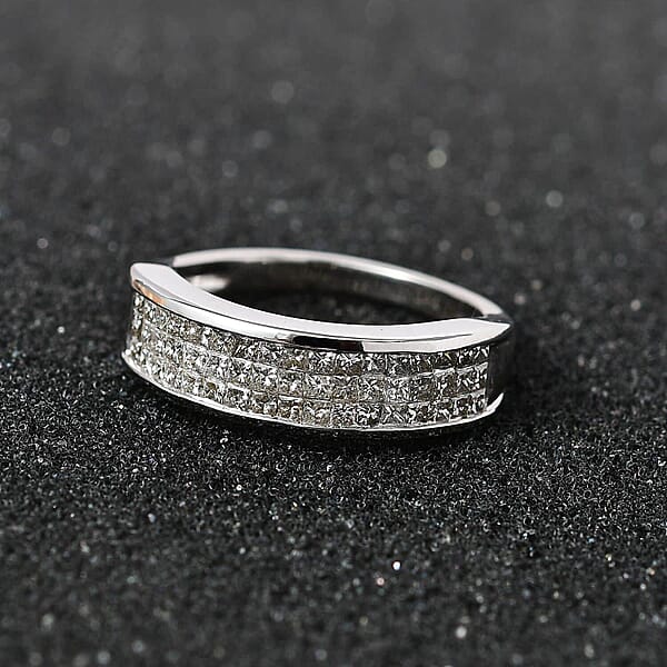 Luxoro 14K White Gold G-H I1-I2 Diamond Ring 1.00 Ctw