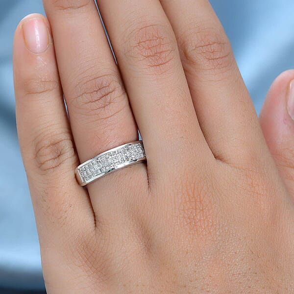 Luxoro 14K White Gold G-H I1-I2 Diamond Ring 1.00 Ctw