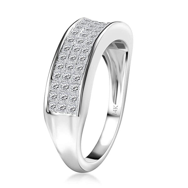 Luxoro 14K White Gold G-H I1-I2 Diamond Ring 1.00 Ctw