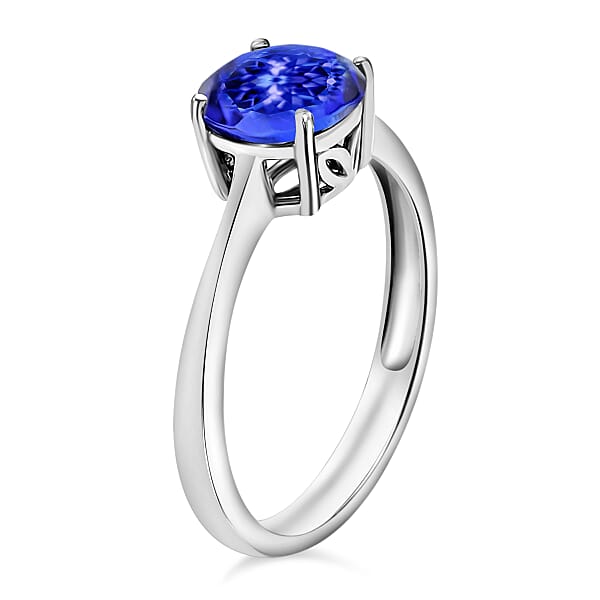 Luxoro 14K White Gold Premium Tanzanite Solitaire Ring 4 Grams 1.50 Ctw (Del. In 10-12 Days)