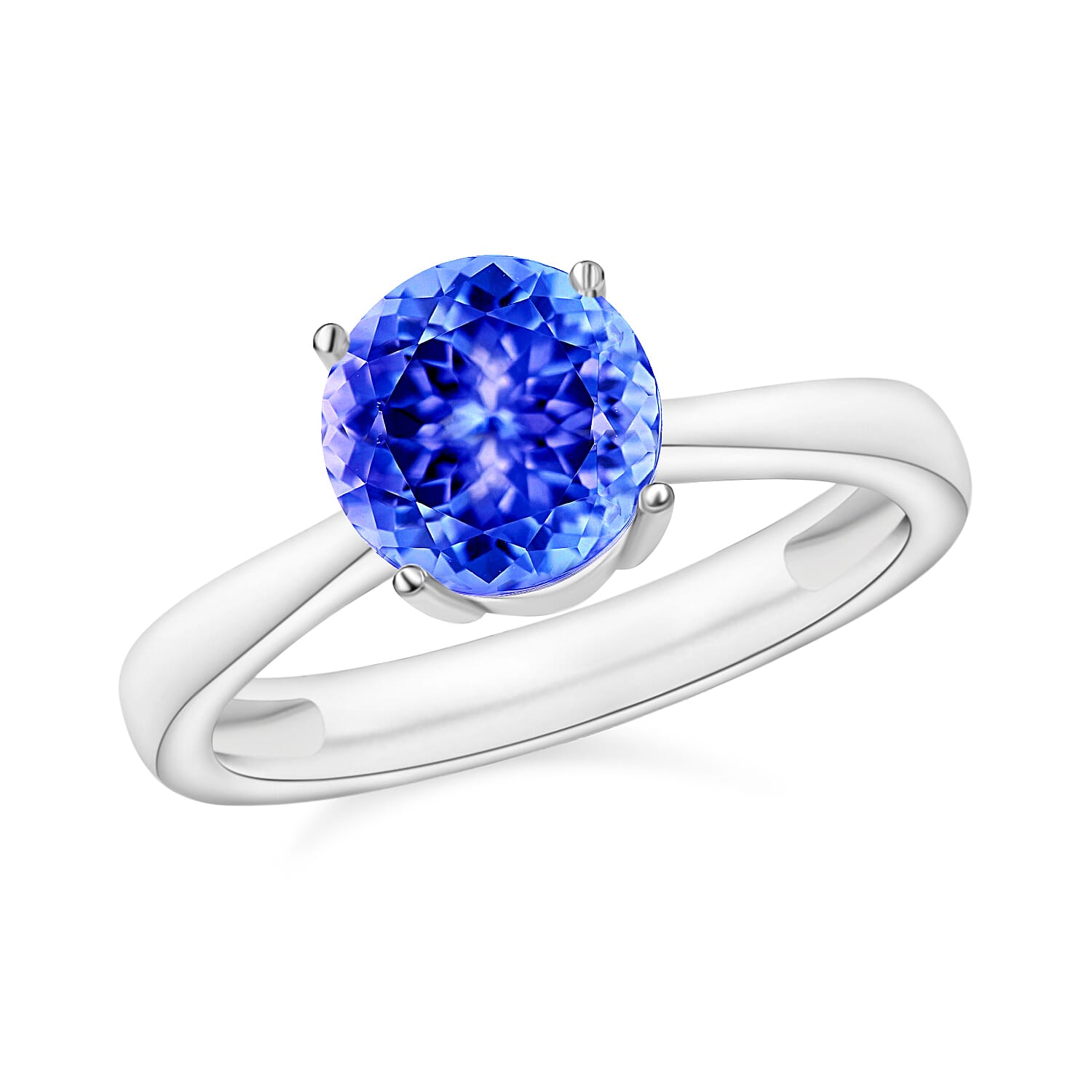 Luxoro 14K White Gold Premium Tanzanite Solitaire Ring 4 Grams 1.50 ctw (Del. in 10-12 Days)