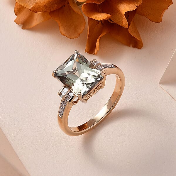 Luxoro 14K Yellow Gold AAA Turkizite Diamond (G-H I2) Ring (4.10 G) 5.85 Ctw