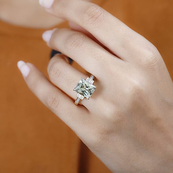 Luxoro 14K Yellow Gold AAA Turkizite Diamond (G-H I2) Ring (4.10 G) 5.85 Ctw
