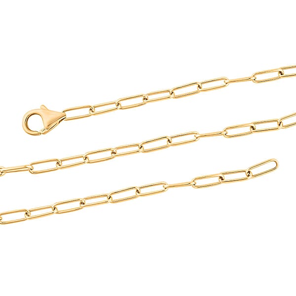 Luxoro 14K Yellow Gold Diamond Paper Clip Chain Necklace 18 Inches 0.95 Ctw