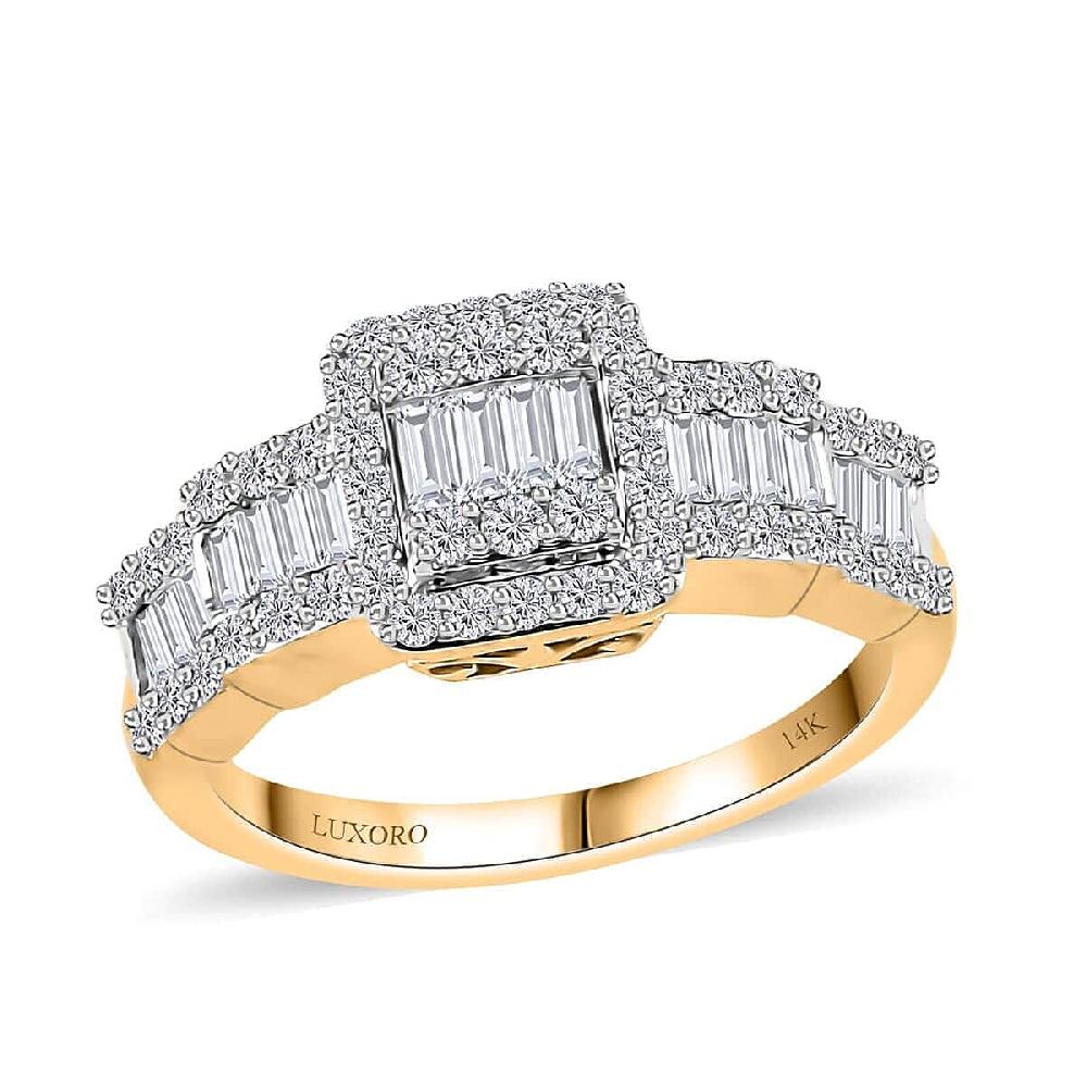 Luxoro 14K Yellow Gold G-H I3 White Diamond Ring 1.00 ctw