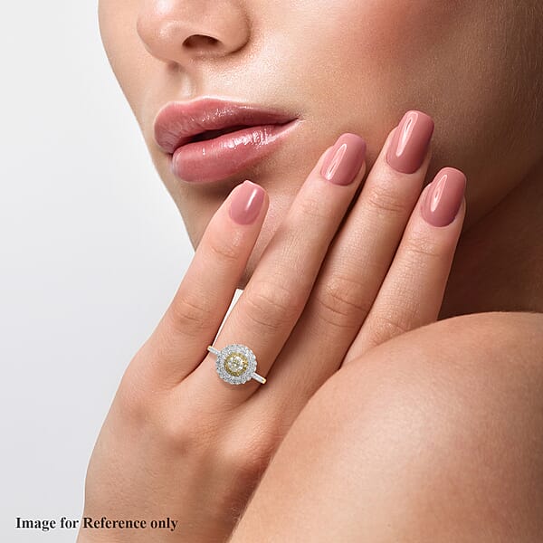 Luxoro 14K Yellow Gold I3 Natural Yellow And White Diamond Cocktail Ring 1.00 Ctw