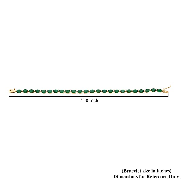 Luxoro AAA Kagem Zambian Emerald 8.40 Ctw Bracelet In 10K Yellow Gold (6.50 In)