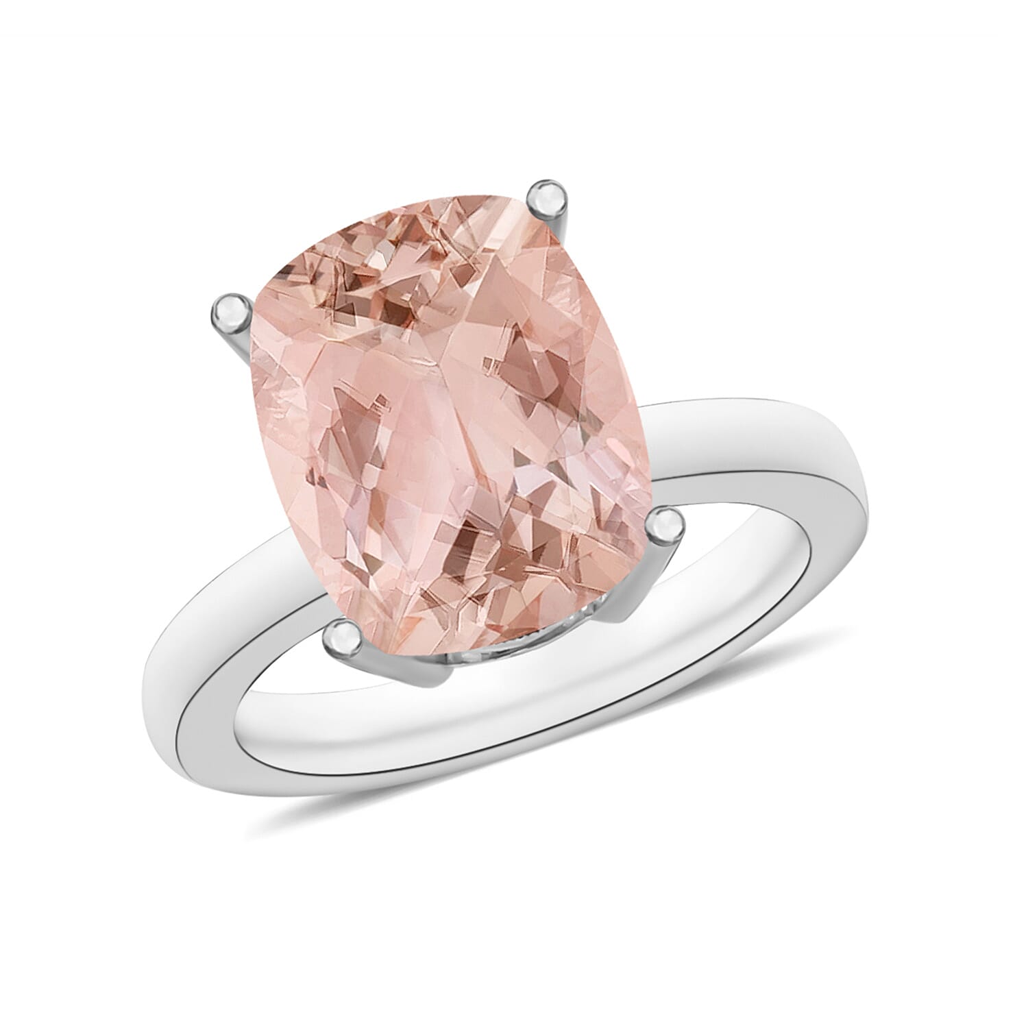 Luxoro AAA Marropino Morganite 2.85 ctw Solitaire Ring in 14K White Gold 4 Grams (Del. in 10-12 Days)