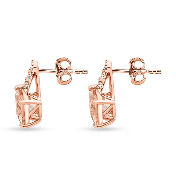 Luxoro AAA Marropino Morganite And G-H I2 Diamond 2.70 Ctw Earrings In 10K Rose Gold