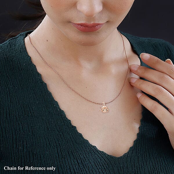 Luxoro AAA Marropino Morganite And G-H I2 Diamond Pendant Without Chain In 10K Rose Gold
