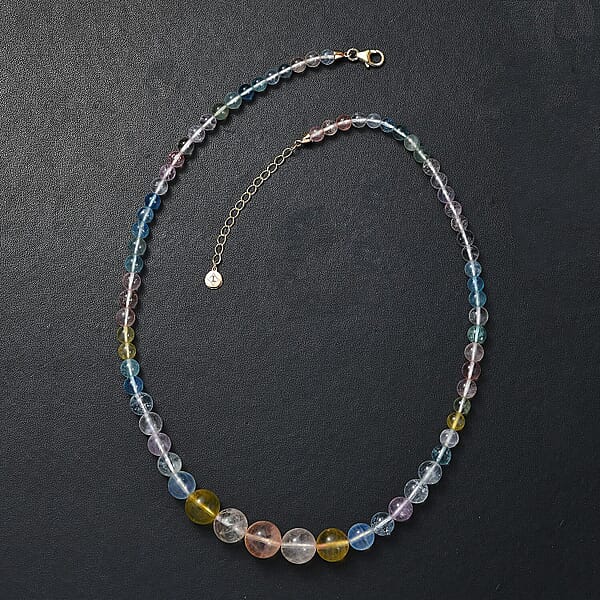 Luxoro AAA Multi Beryl 125.00 Ctw Beaded Graduated Necklace In 14K Yellow Gold 18-20 Inches