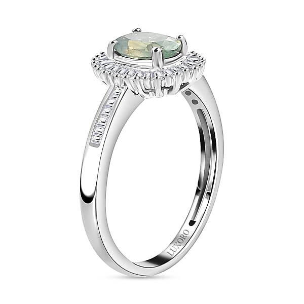 Luxoro AAA Narsipatnam Alexandrite And Diamond 1.25 Ctw Halo Ring In 14K White Gold