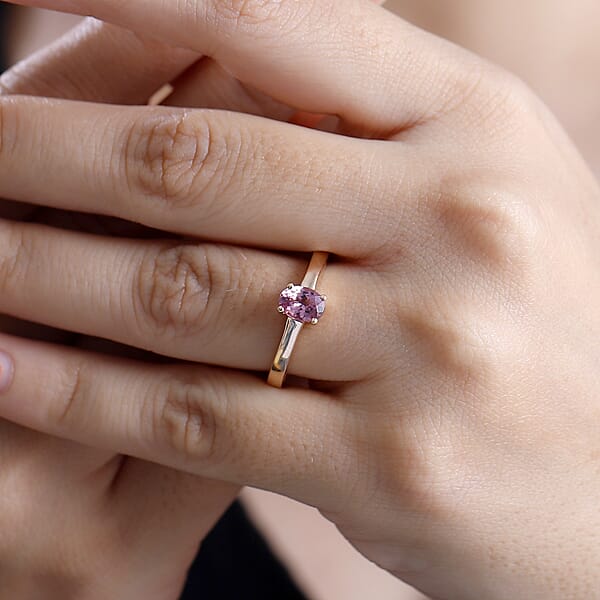 Luxoro AAA Narsipatnam Pink Spinel 0.80 Ctw Solitaire Ring In 10K Rose Gold