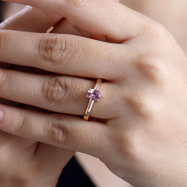 Luxoro AAA Narsipatnam Pink Spinel 0.80 Ctw Solitaire Ring In 10K Rose Gold