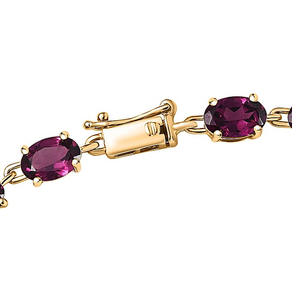 Luxoro AAA Radiant Ember Garnet 17.35 Ctw Royal Glow Bracelet In 10K Yellow Gold (7.25 In)