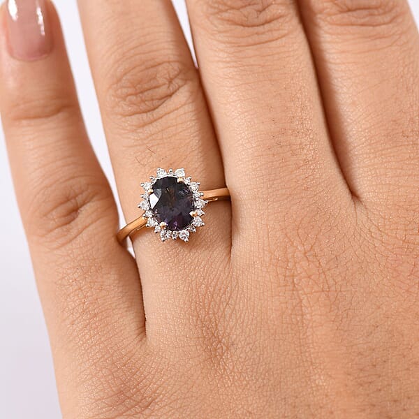 Luxoro AAA Royal Lavender Spinel And G-H I2 Diamond 2.30 Ctw Violet Majesty Ring In 10K Yellow Gold