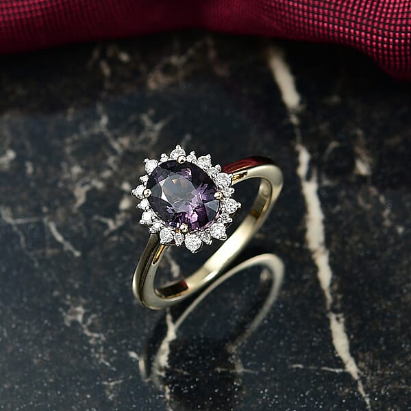 Luxoro AAA Royal Lavender Spinel And G-H I2 Diamond 2.30 Ctw Violet Majesty Ring In 10K Yellow Gold