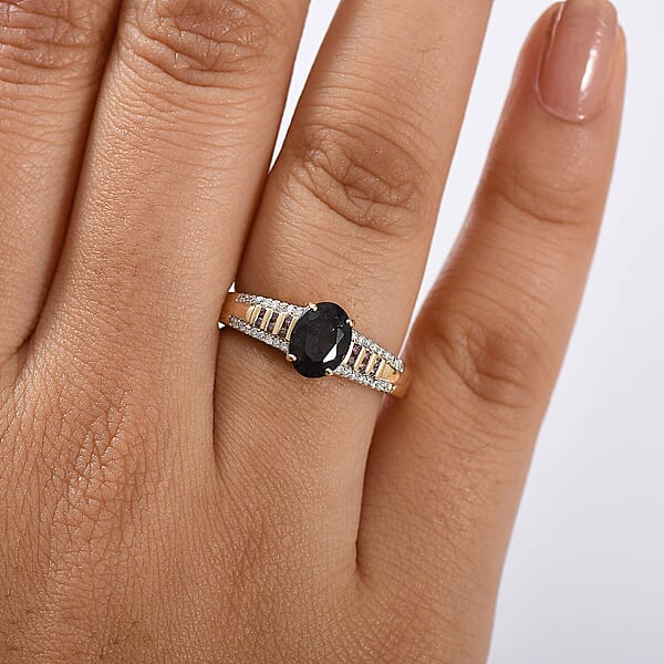 Luxoro AAA Royal Lavender Spinel Purple Diamond And I2 Diamond 1.60 Ctw Imperial Violet Ring In 10K Yellow Gold
