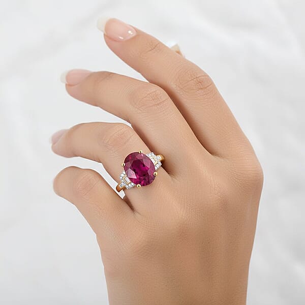Luxoro AAA Royal Ruby And Diamond G-H I2 5.65 Ctw Ring In 10K Yellow Gold