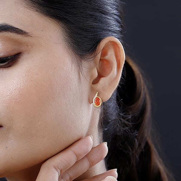 Luxoro AAA Songea Sapphire And I2 Diamond 2.25 Ctw Stud Earrings In 10K Yellow Gold