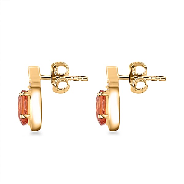 Luxoro AAA Songea Sapphire And I2 Diamond 2.25 Ctw Stud Earrings In 10K Yellow Gold