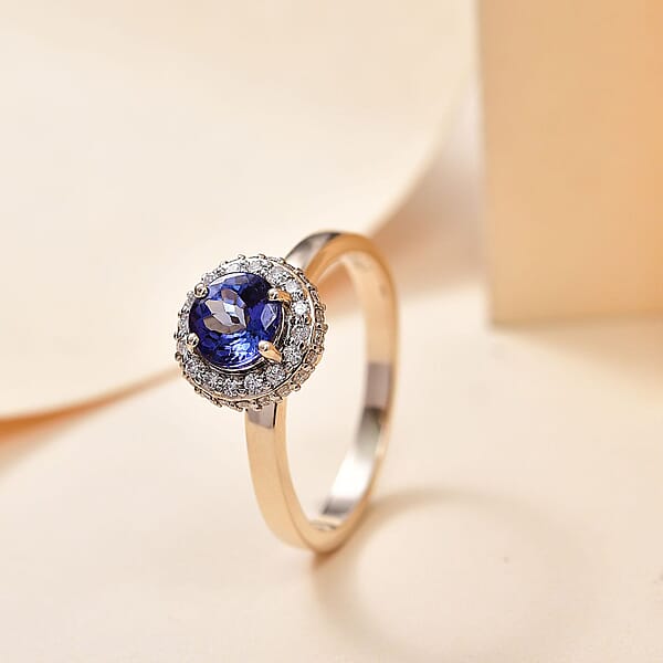 Luxoro AAA Tanzanite And Diamond I2 1.30 Ctw Ring In 14K Yellow Gold 4.00 Grams