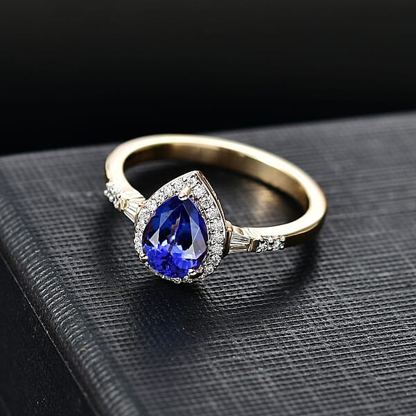 Luxoro AAA Tanzanite And Diamond I2 1.50 Ctw Ring In 14K Yellow Gold
