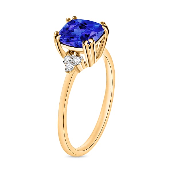 Luxoro AAA Tanzanite And G-H I2 Diamond 1.49 Ctw Ring In 14K Yellow Gold (Del. In 10-12 Days)