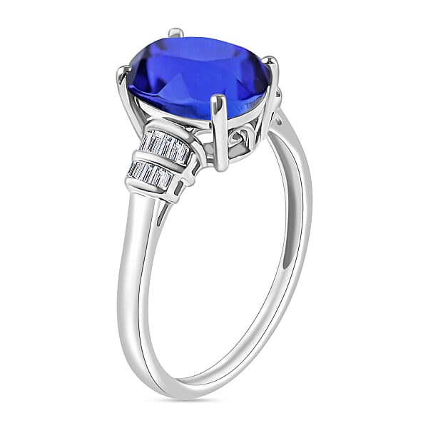 Luxoro AAA Tanzanite And G-H I2 Diamond 3.77 Ctw Ring In 14K White Gold (Del. In 10-12 Days)