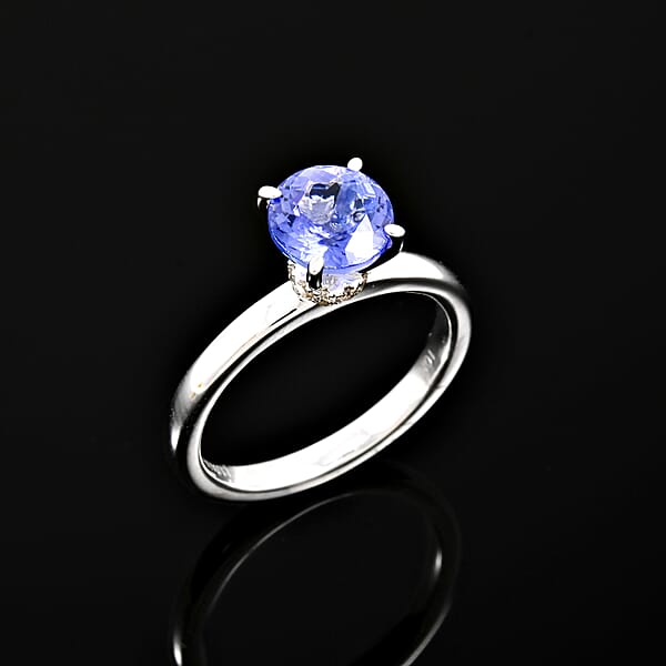 Luxoro AAA Tanzanite Diamond (G-H I2) Ring In 10K White Gold 1.65 Ctw