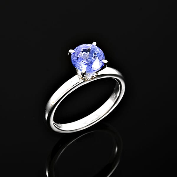 Luxoro AAA Tanzanite Diamond (G-H I2) Ring In 10K White Gold 1.65 Ctw