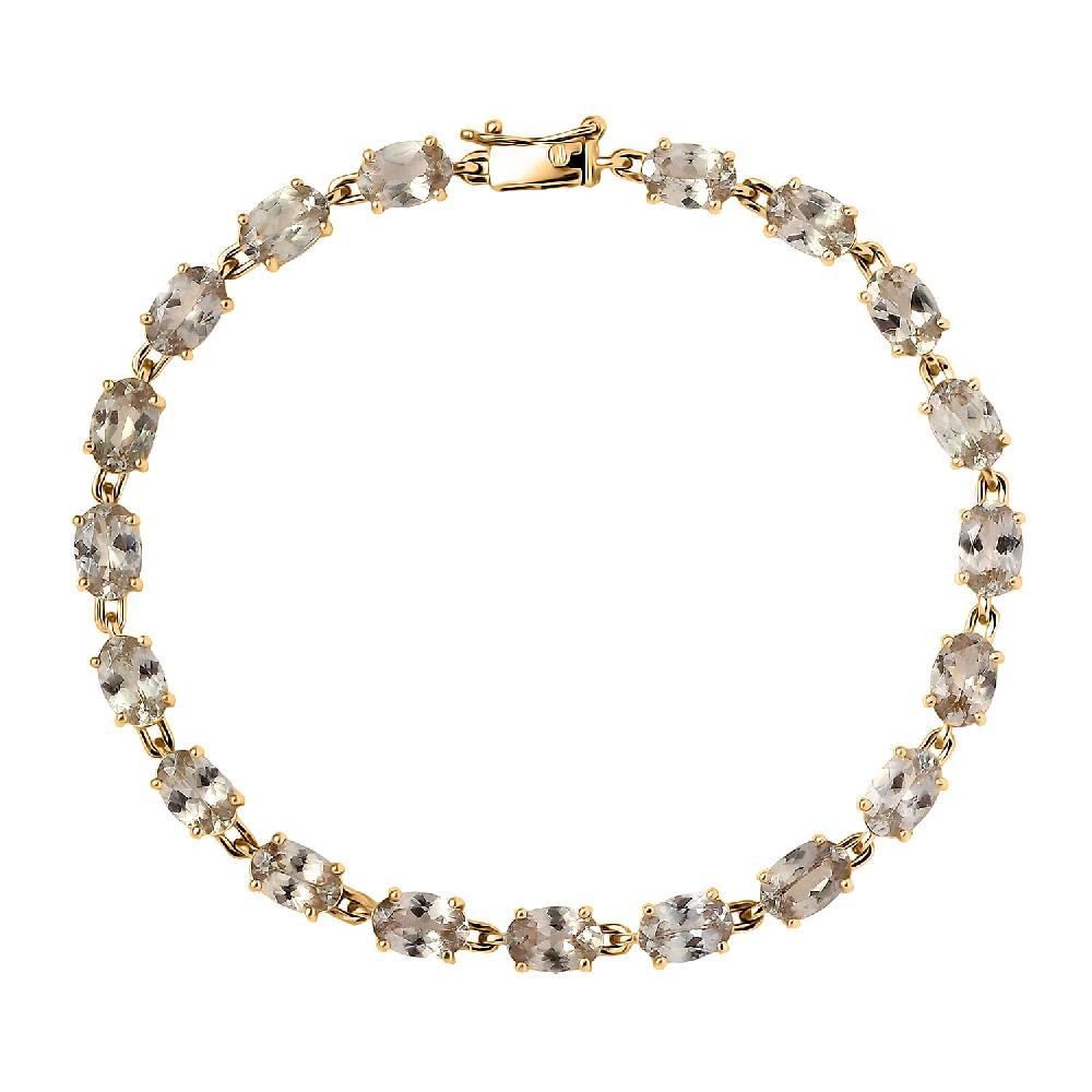 Luxoro AAA Turkizite 10.10 ctw Duskstream Bracelet in 10K Yellow Gold (6.50 In)