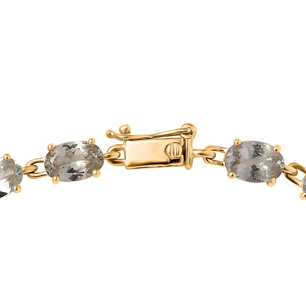 Luxoro AAA Turkizite 12.20 Ctw Duskstream Bracelet In 10K Yellow Gold (8.00 In)