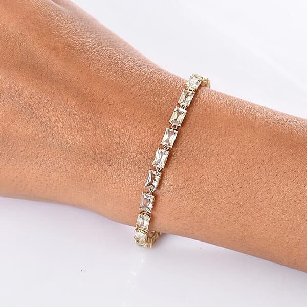Luxoro AAA Turkizite 14.90 Ctw Bracelet In 10K Yellow Gold (7.25 In) 4.50 Grams