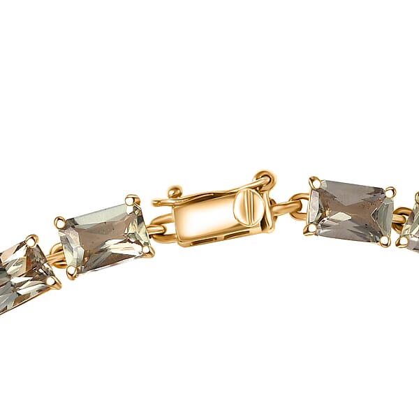 Luxoro AAA Turkizite 14.90 Ctw Bracelet In 10K Yellow Gold (7.25 In) 4.50 Grams