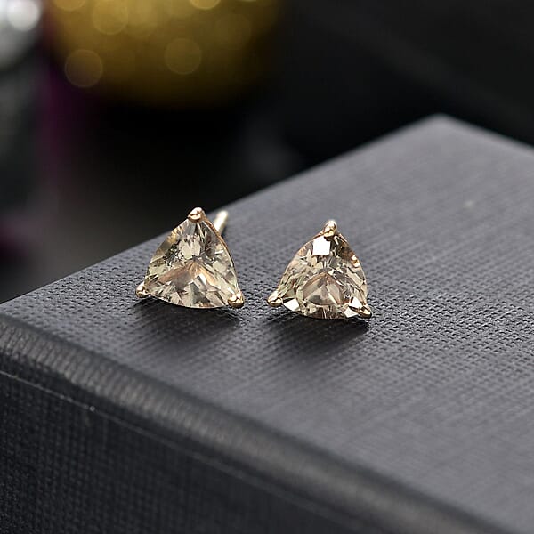 Luxoro AAA Turkizite 2.50 Ctw Solitaire Stud Earrings In 14K Yellow Gold