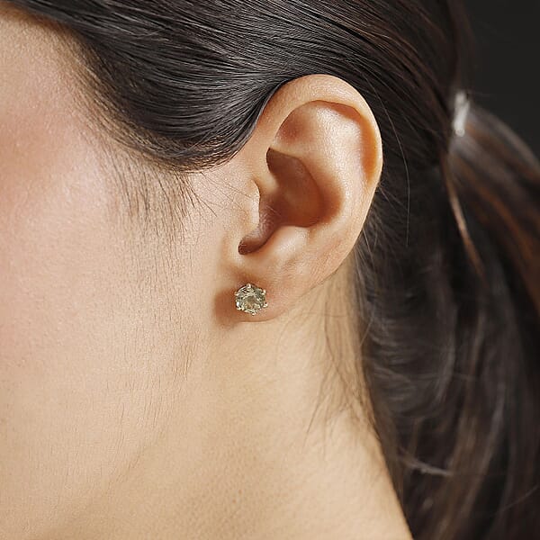 Luxoro AAA Turkizite 2.50 Ctw Solitaire Stud Earrings In 14K Yellow Gold