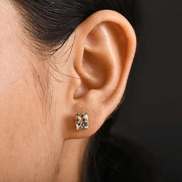 Luxoro AAA Turkizite 3.20 Ctw Stud Earrings In 10K Yellow Gold