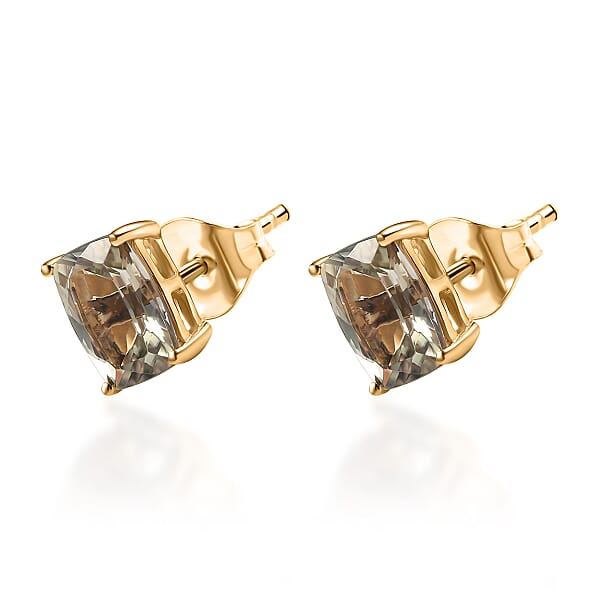 Luxoro AAA Turkizite 3.20 Ctw Stud Earrings In 10K Yellow Gold