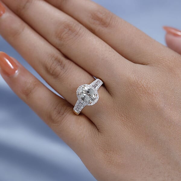 Luxoro AAA Turkizite And Diamond 2.50 Ctw Cocktail Ring In 14K Yellow Gold