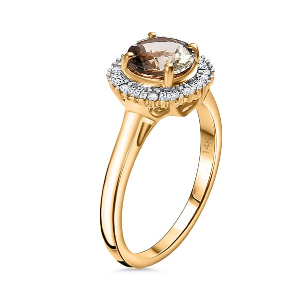 Luxoro AAA Turkizite And Diamond I2 1.70 Ctw Ring In 10K Yellow Gold