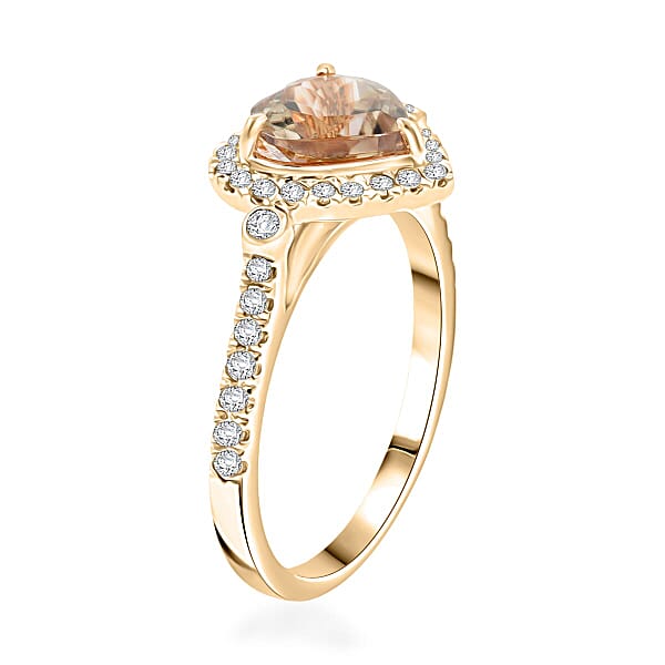 Luxoro AAA Turkizite And G-H I2 Diamond 2.68 Ctw Ring In 10K Yellow Gold