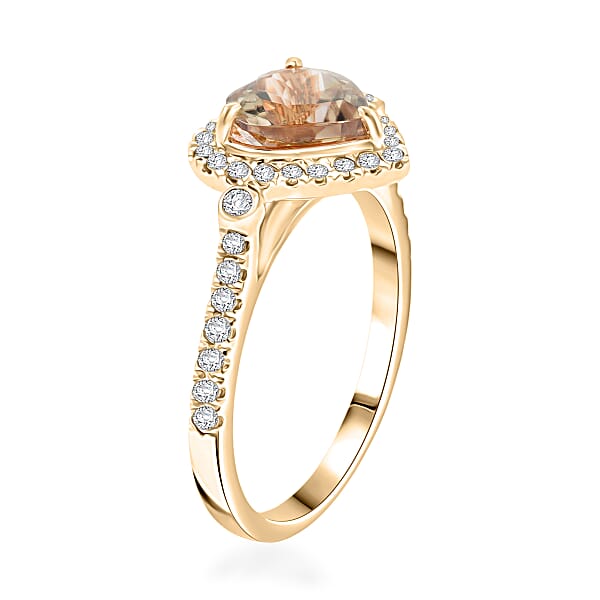 Luxoro AAA Turkizite And G-H I2 Diamond 2.68 Ctw Ring In 10K Yellow Gold