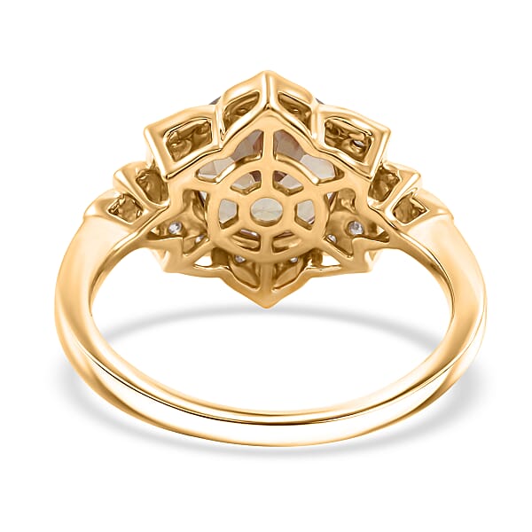 Luxoro AAA Turkizite And G-H I2 Diamond 3.50 Ctw Ring In 10K Yellow Gold
