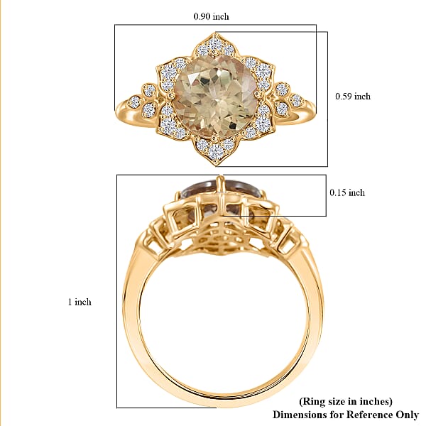 Luxoro AAA Turkizite And G-H I2 Diamond 3.50 Ctw Ring In 10K Yellow Gold