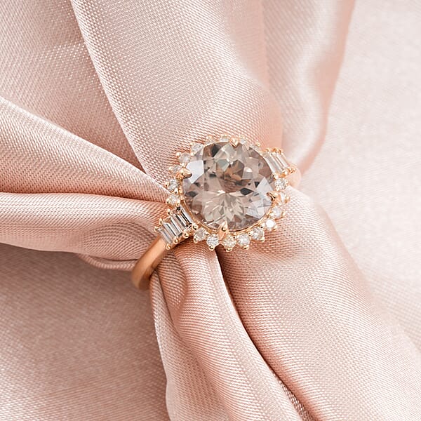 Luxoro AAA Turkizite And G-H I2 Diamond 3.60 Ctw Ring In 10K Yellow Gold